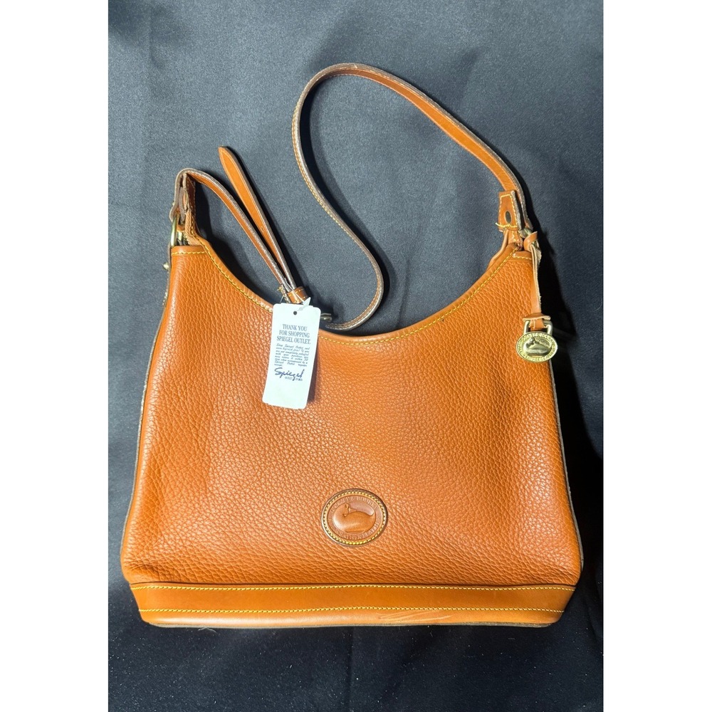 Dooney & Bourke NWT Leather Tan Pebbled Hobo Shoulder Bag Vintage Y2K